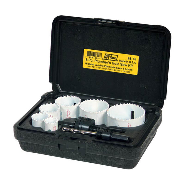 IVY Classic Hole Saw Kit for Plumbers, designed for precise and efficient pipe cutting with durable bi-metal hole saws.